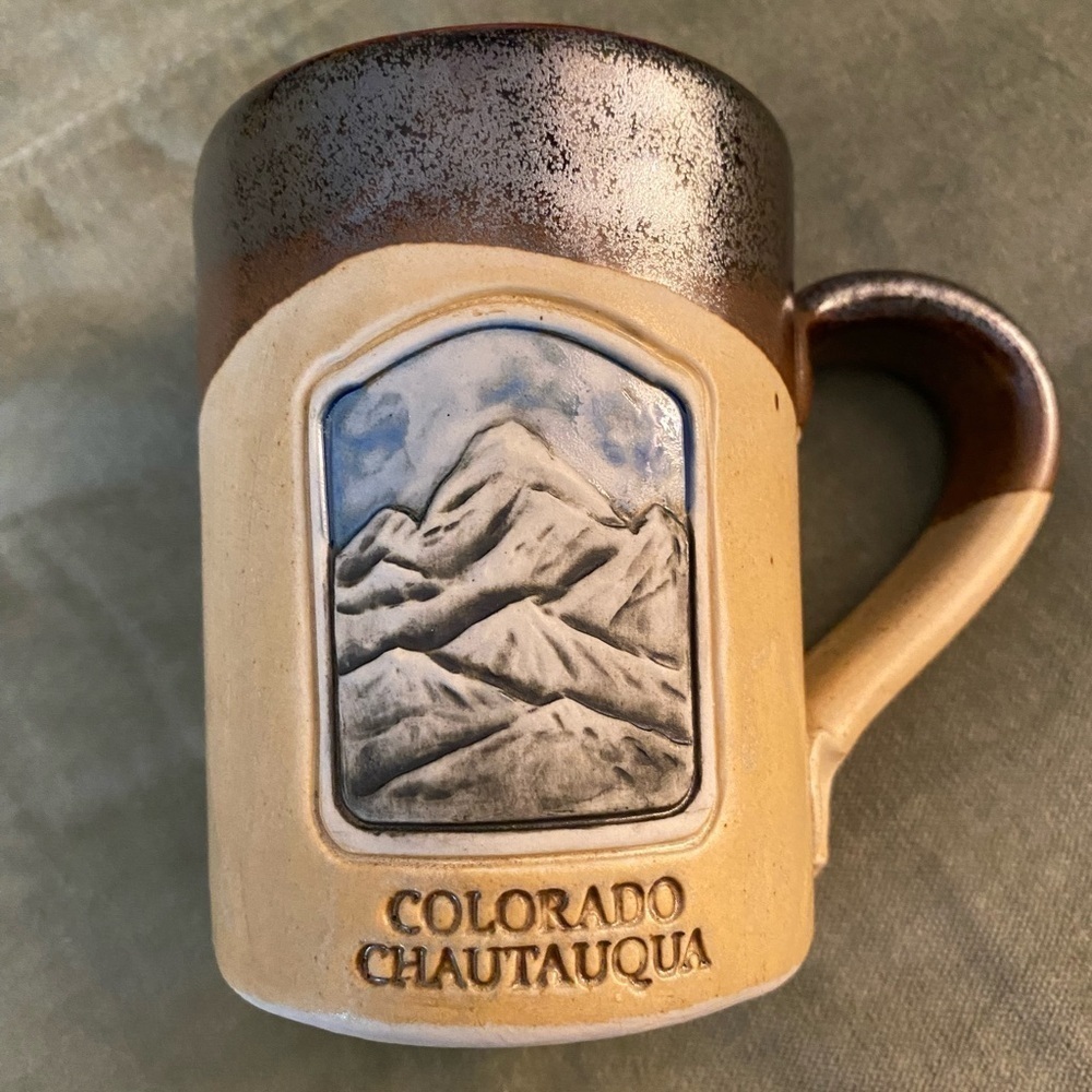 Cold Mountain Pottery Colorado Chautauqua coffee mug 2015 NWOT  #9-202